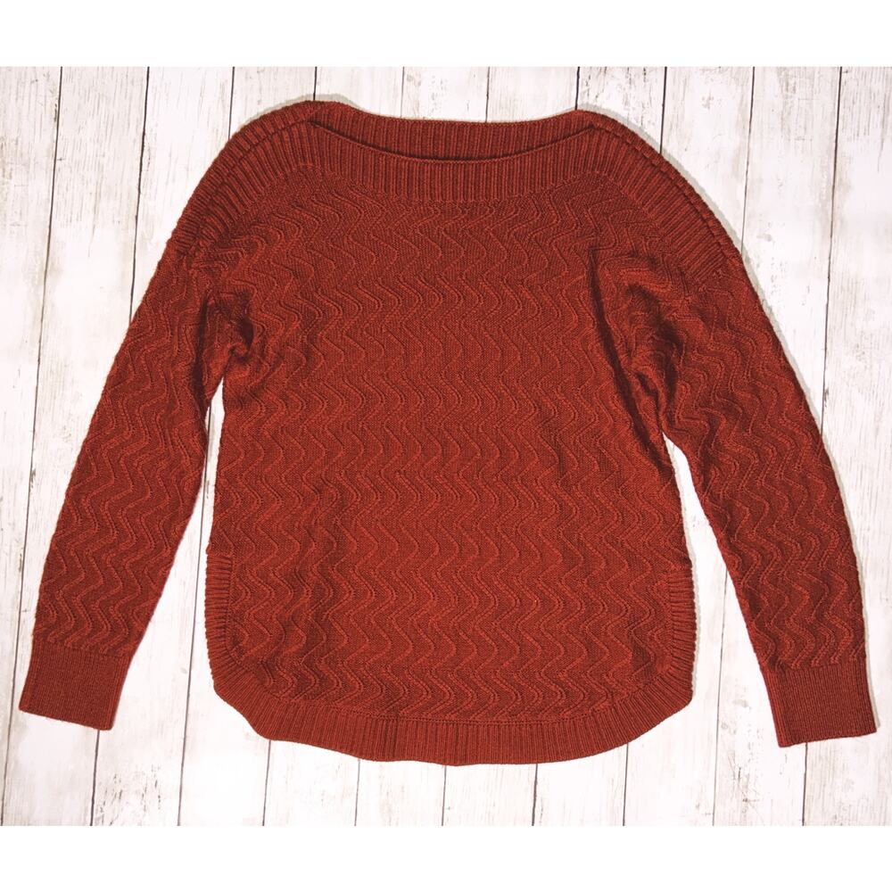 Lee Long Sleeve Crew Neck Burnt Orange Sweater Large